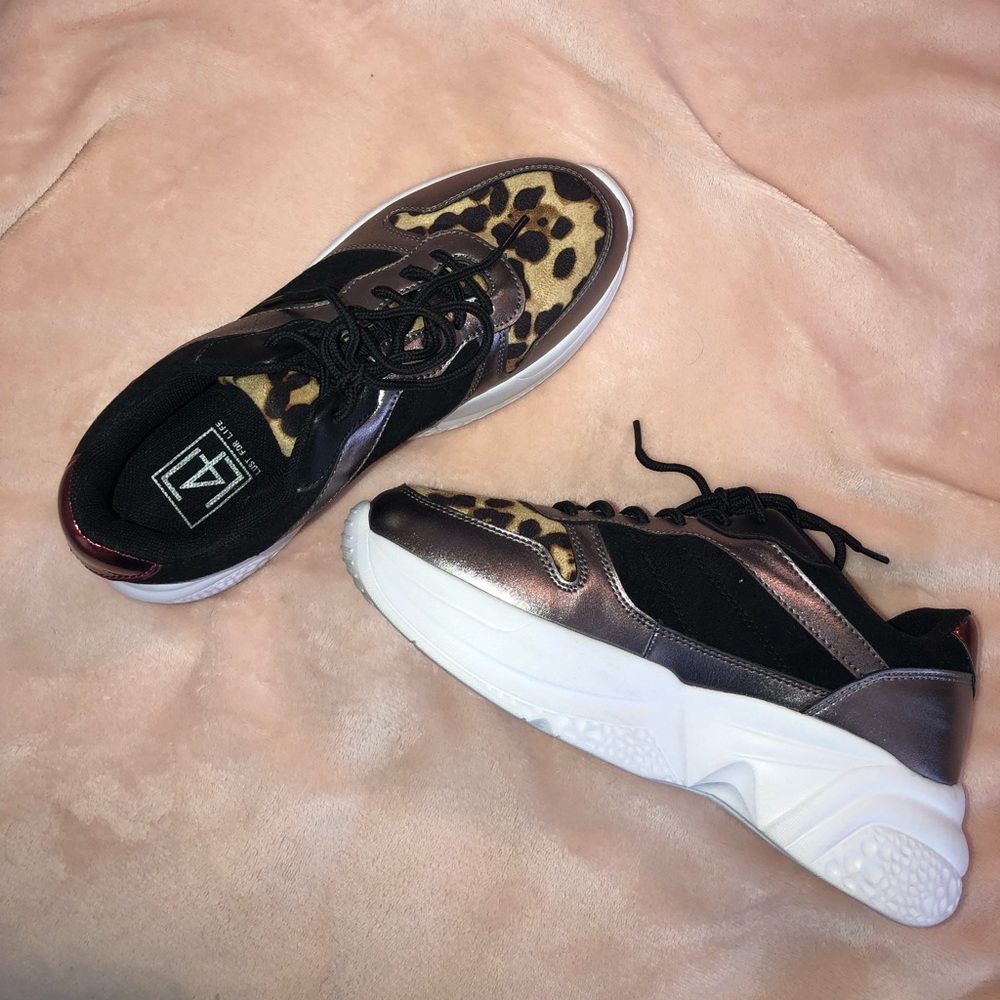 Cheetah print chunky sneakers